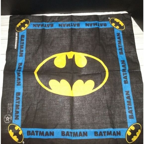 Vintage DC Comics Inc. Batman Graphic Print Bandana Handkerchief USA 1989 - Picture 8 of 8